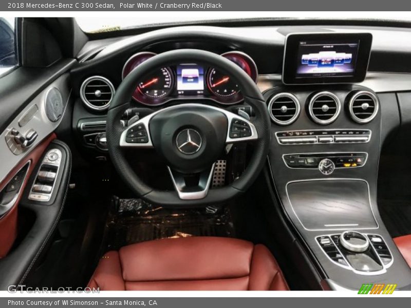Polar White / Cranberry Red/Black 2018 Mercedes-Benz C 300 Sedan