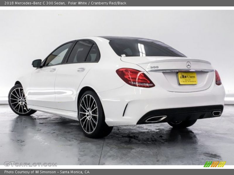 Polar White / Cranberry Red/Black 2018 Mercedes-Benz C 300 Sedan