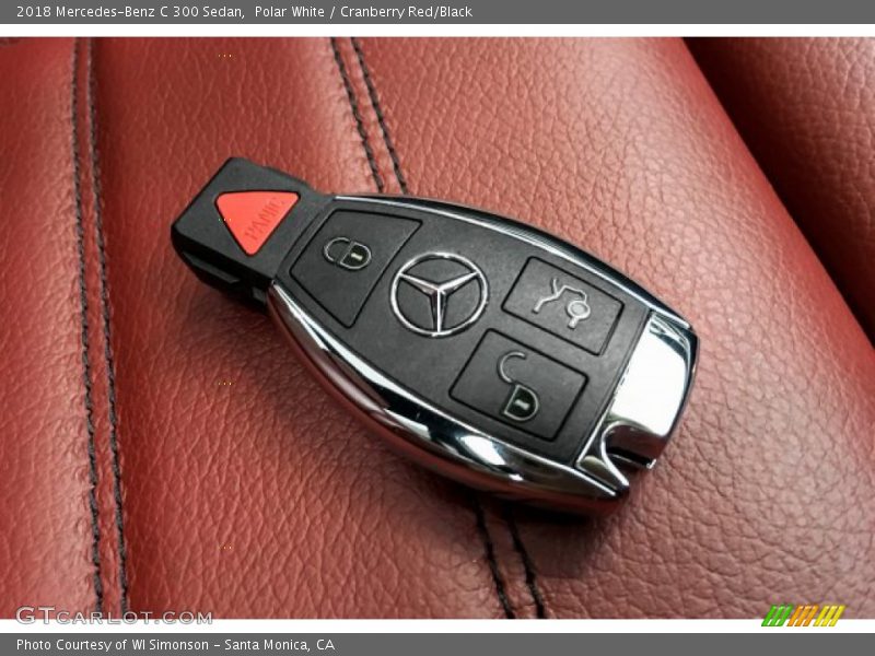 Polar White / Cranberry Red/Black 2018 Mercedes-Benz C 300 Sedan