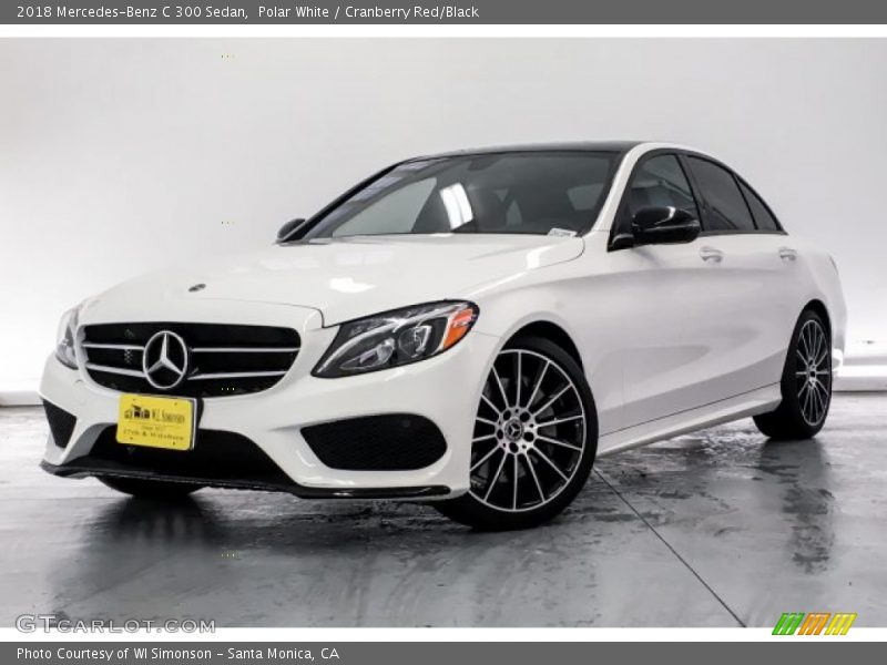 Polar White / Cranberry Red/Black 2018 Mercedes-Benz C 300 Sedan