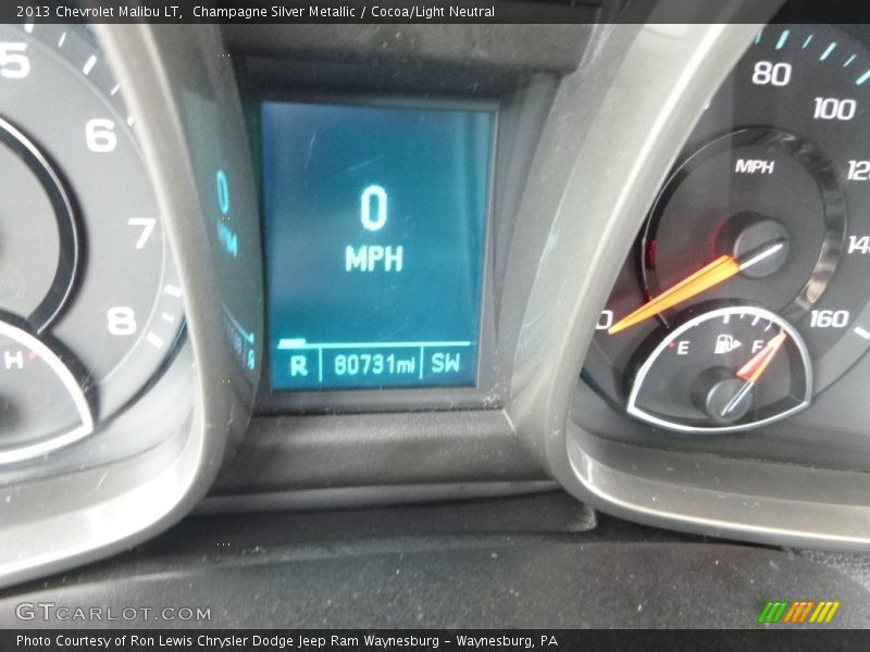 Champagne Silver Metallic / Cocoa/Light Neutral 2013 Chevrolet Malibu LT