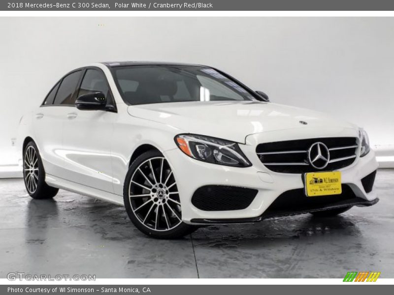 Polar White / Cranberry Red/Black 2018 Mercedes-Benz C 300 Sedan