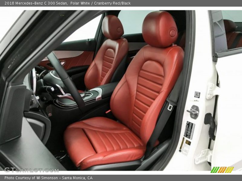 Polar White / Cranberry Red/Black 2018 Mercedes-Benz C 300 Sedan