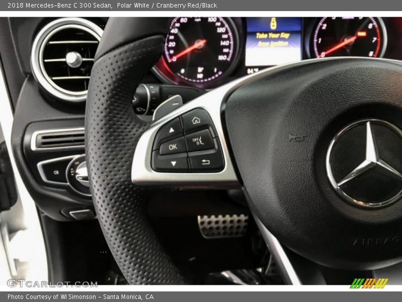 Polar White / Cranberry Red/Black 2018 Mercedes-Benz C 300 Sedan