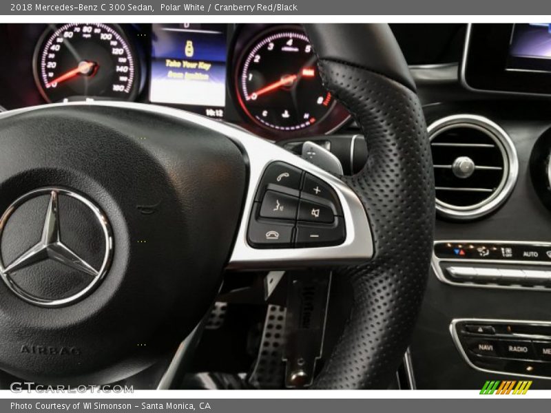 Polar White / Cranberry Red/Black 2018 Mercedes-Benz C 300 Sedan