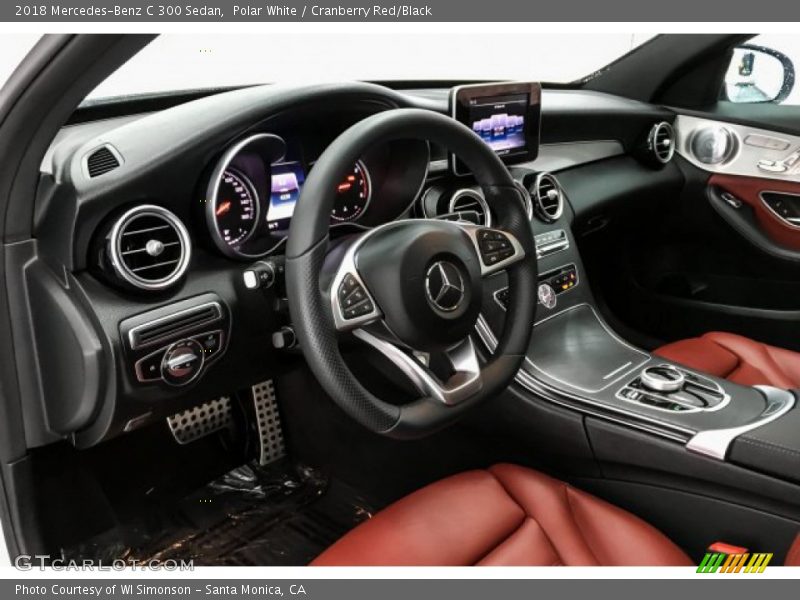 Polar White / Cranberry Red/Black 2018 Mercedes-Benz C 300 Sedan