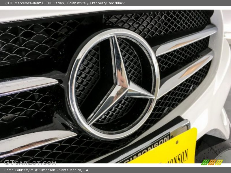 Polar White / Cranberry Red/Black 2018 Mercedes-Benz C 300 Sedan