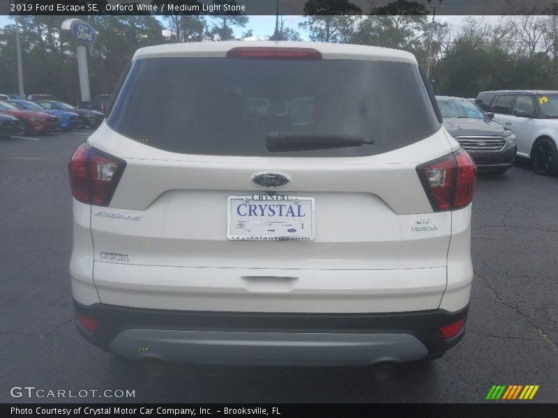 Oxford White / Medium Light Stone 2019 Ford Escape SE