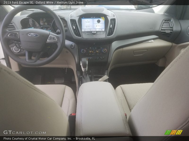 Oxford White / Medium Light Stone 2019 Ford Escape SE