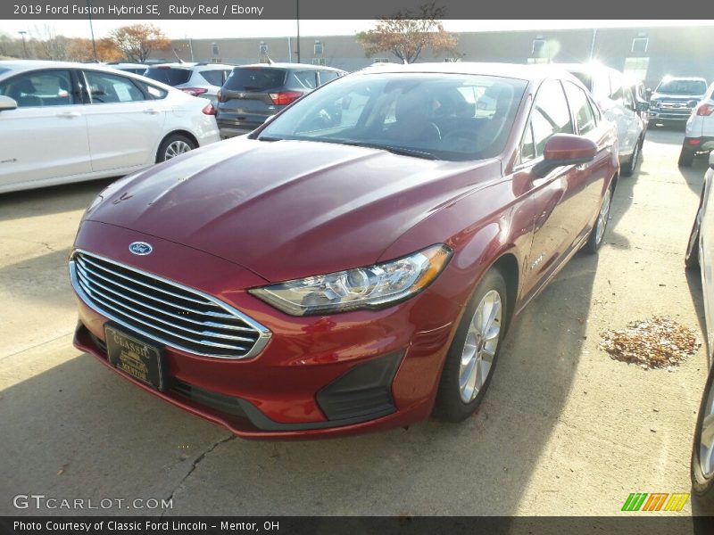 Ruby Red / Ebony 2019 Ford Fusion Hybrid SE