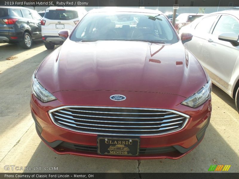 Ruby Red / Ebony 2019 Ford Fusion Hybrid SE