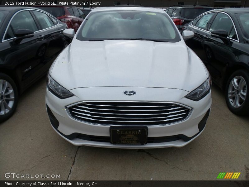 White Platinum / Ebony 2019 Ford Fusion Hybrid SE