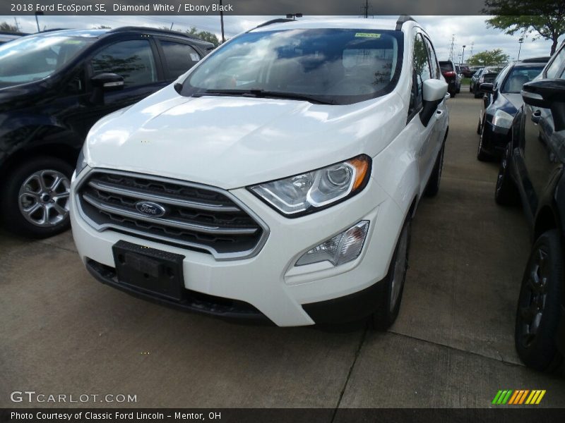 Diamond White / Ebony Black 2018 Ford EcoSport SE
