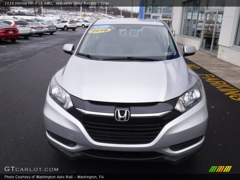 Alabaster Silver Metallic / Gray 2016 Honda HR-V LX AWD