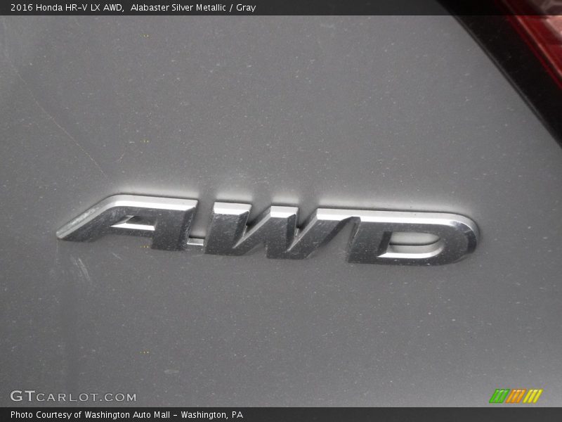Alabaster Silver Metallic / Gray 2016 Honda HR-V LX AWD