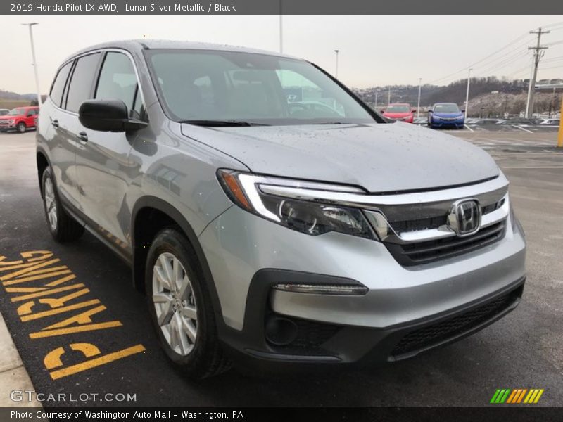 Lunar Silver Metallic / Black 2019 Honda Pilot LX AWD