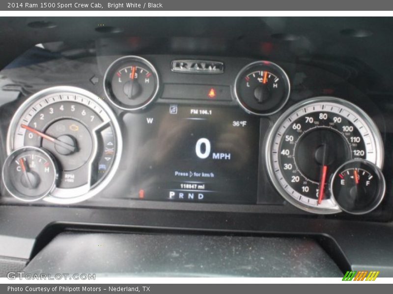 Bright White / Black 2014 Ram 1500 Sport Crew Cab