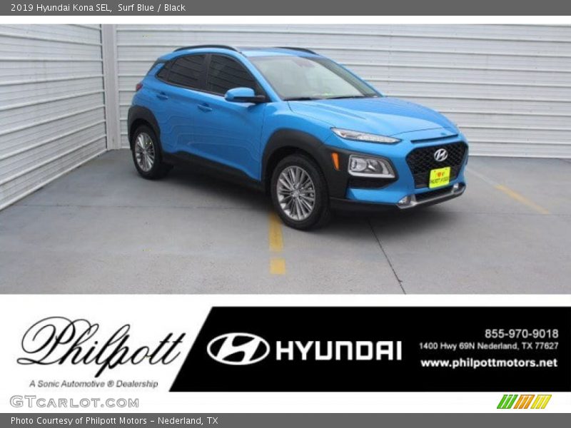 Surf Blue / Black 2019 Hyundai Kona SEL
