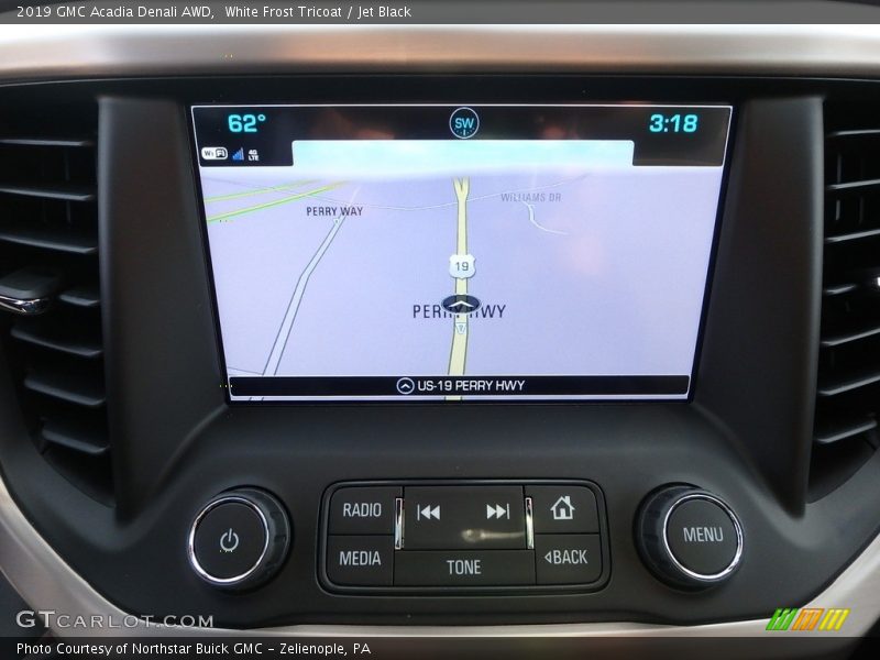 White Frost Tricoat / Jet Black 2019 GMC Acadia Denali AWD