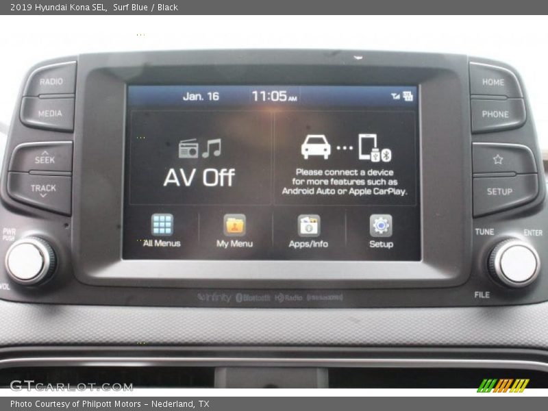 Surf Blue / Black 2019 Hyundai Kona SEL