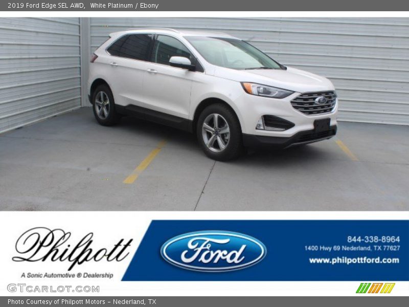 White Platinum / Ebony 2019 Ford Edge SEL AWD