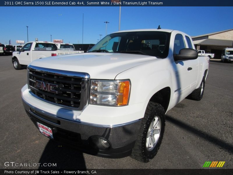 Summit White / Dark Titanium/Light Titanium 2011 GMC Sierra 1500 SLE Extended Cab 4x4