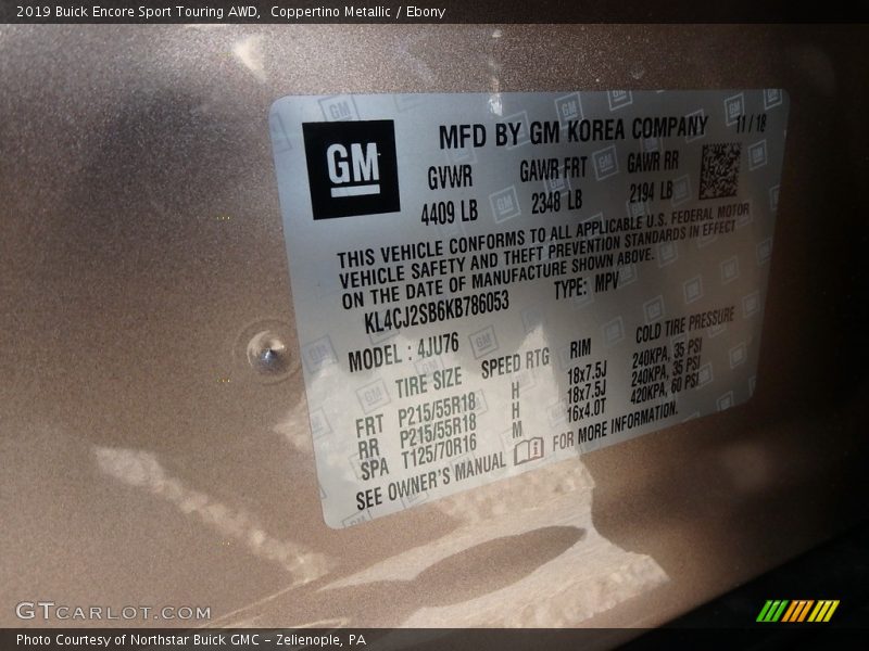 Coppertino Metallic / Ebony 2019 Buick Encore Sport Touring AWD