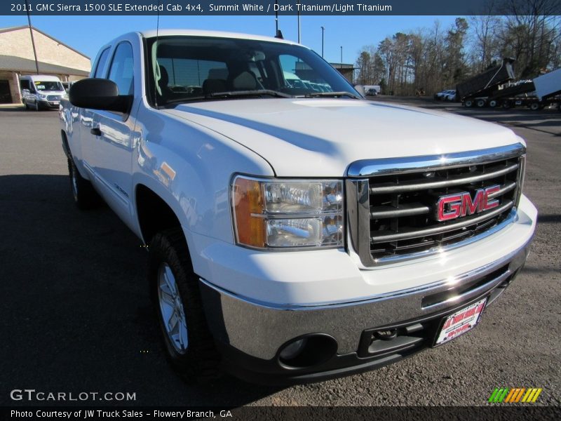 Summit White / Dark Titanium/Light Titanium 2011 GMC Sierra 1500 SLE Extended Cab 4x4