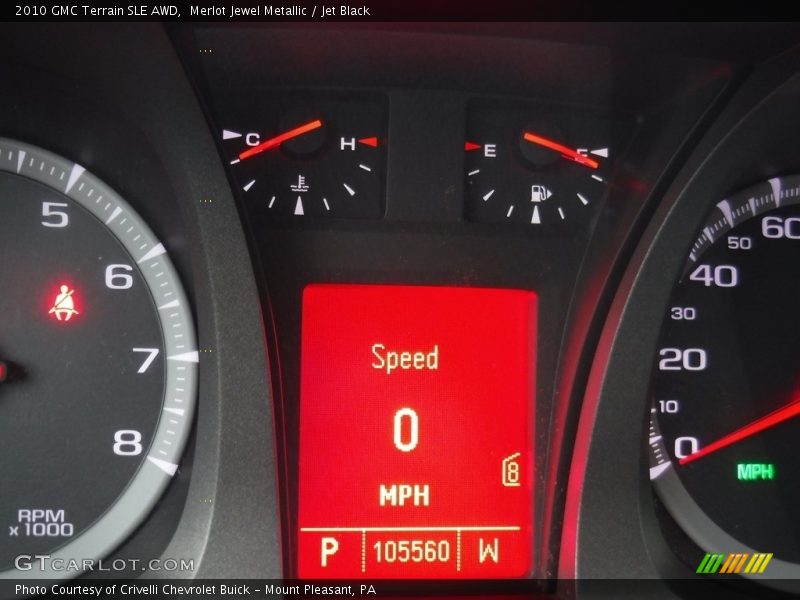 Merlot Jewel Metallic / Jet Black 2010 GMC Terrain SLE AWD