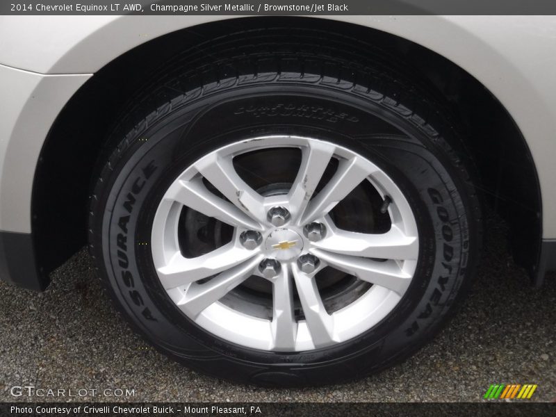 Champagne Silver Metallic / Brownstone/Jet Black 2014 Chevrolet Equinox LT AWD