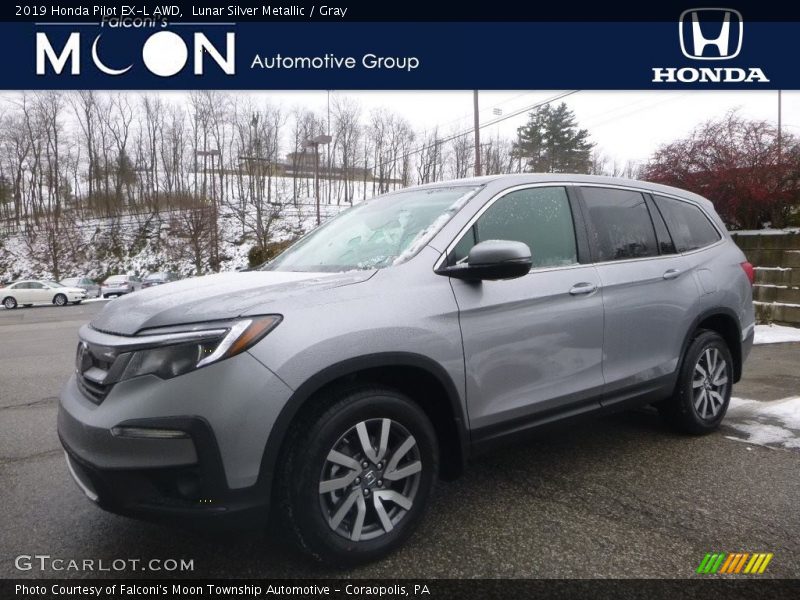Lunar Silver Metallic / Gray 2019 Honda Pilot EX-L AWD