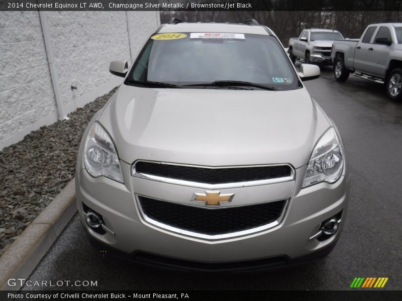 Champagne Silver Metallic / Brownstone/Jet Black 2014 Chevrolet Equinox LT AWD