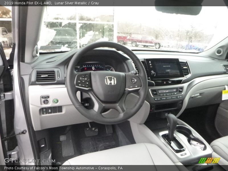 Lunar Silver Metallic / Gray 2019 Honda Pilot EX-L AWD