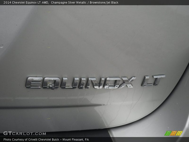 Champagne Silver Metallic / Brownstone/Jet Black 2014 Chevrolet Equinox LT AWD