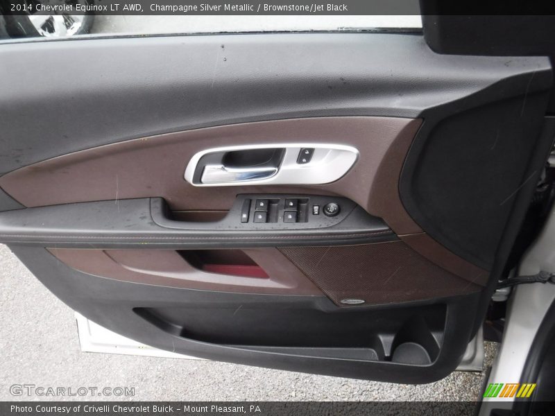 Champagne Silver Metallic / Brownstone/Jet Black 2014 Chevrolet Equinox LT AWD