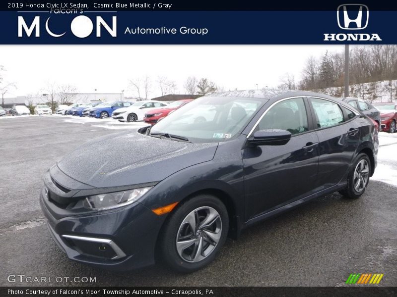 Cosmic Blue Metallic / Gray 2019 Honda Civic LX Sedan