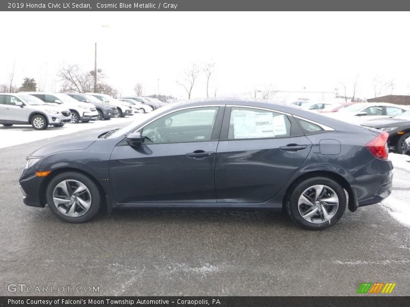 Cosmic Blue Metallic / Gray 2019 Honda Civic LX Sedan