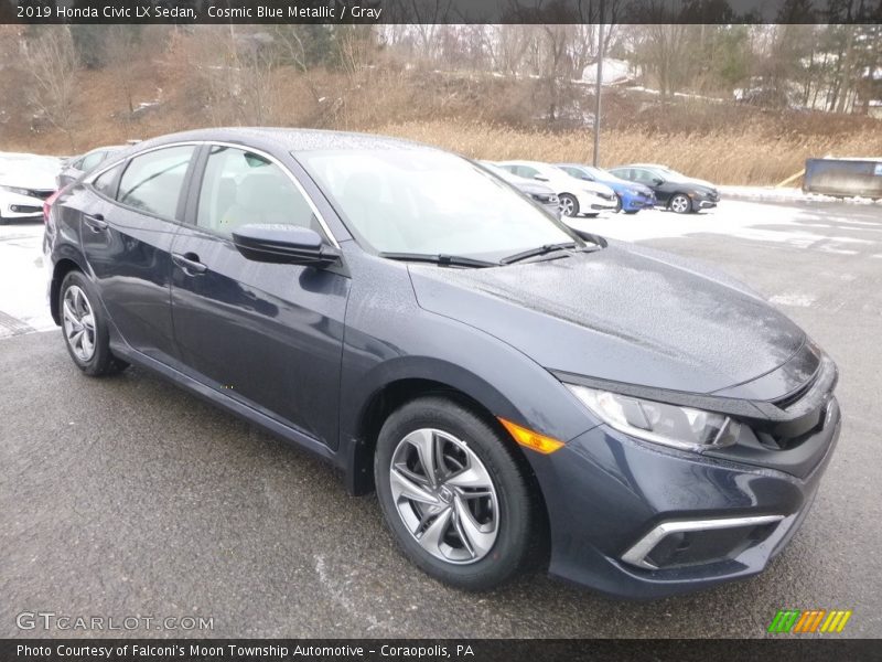 Cosmic Blue Metallic / Gray 2019 Honda Civic LX Sedan