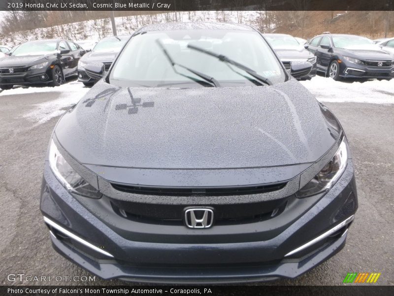 Cosmic Blue Metallic / Gray 2019 Honda Civic LX Sedan