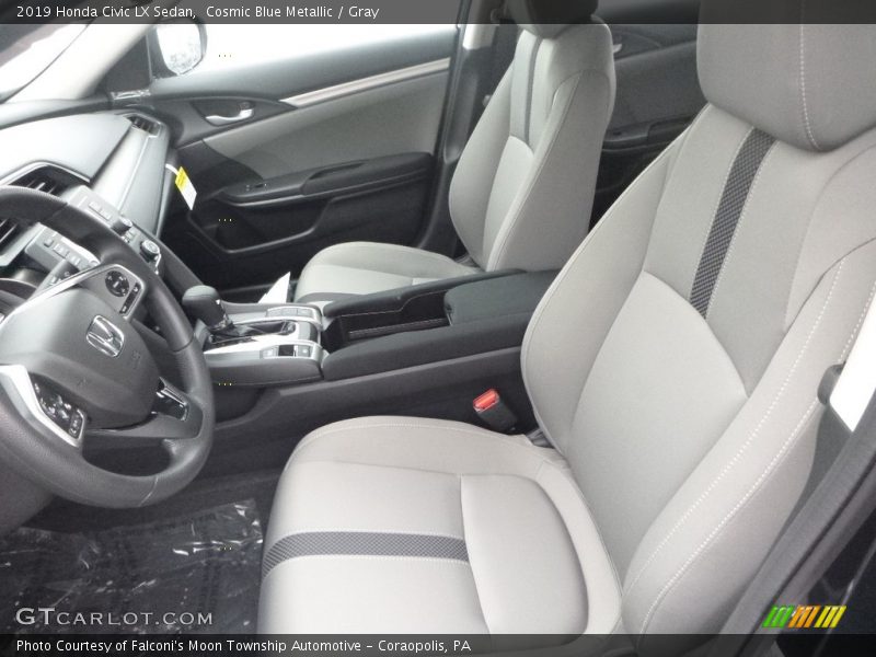 Cosmic Blue Metallic / Gray 2019 Honda Civic LX Sedan