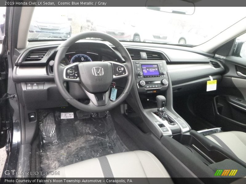 Cosmic Blue Metallic / Gray 2019 Honda Civic LX Sedan