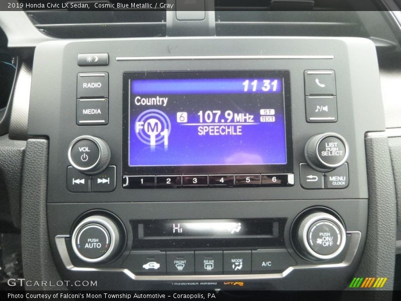 Cosmic Blue Metallic / Gray 2019 Honda Civic LX Sedan