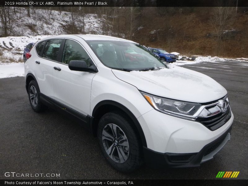 Platinum White Pearl / Black 2019 Honda CR-V LX AWD