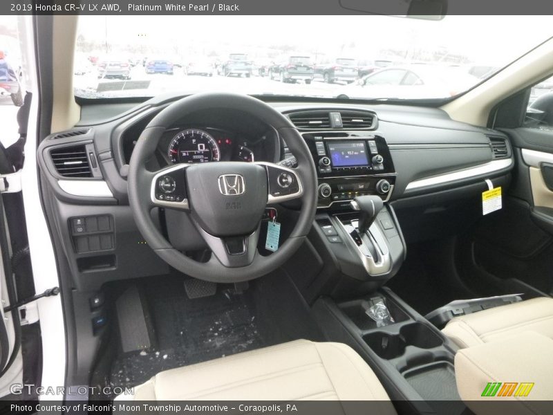 Platinum White Pearl / Black 2019 Honda CR-V LX AWD