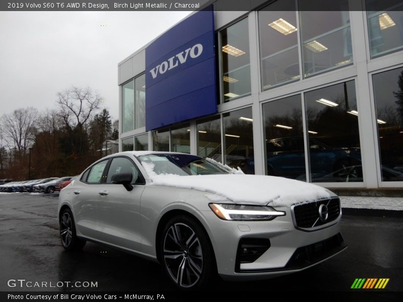 Birch Light Metallic / Charcoal 2019 Volvo S60 T6 AWD R Design