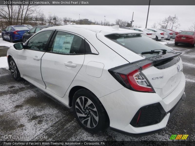 White Orchid Pearl / Black 2019 Honda Civic LX Hatchback