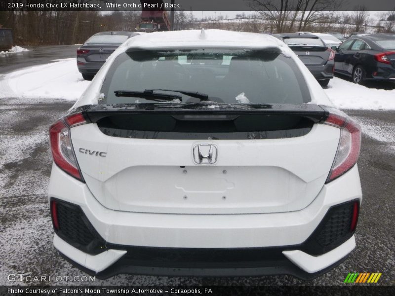 White Orchid Pearl / Black 2019 Honda Civic LX Hatchback