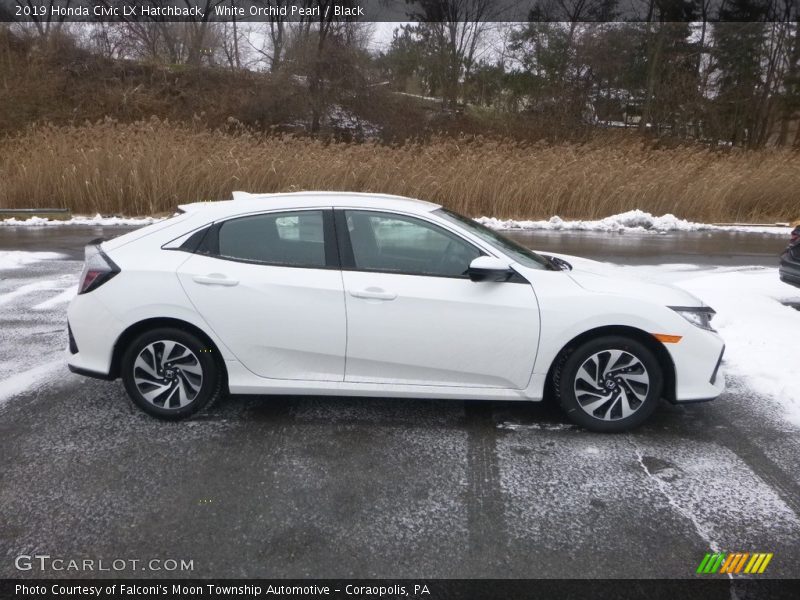 White Orchid Pearl / Black 2019 Honda Civic LX Hatchback