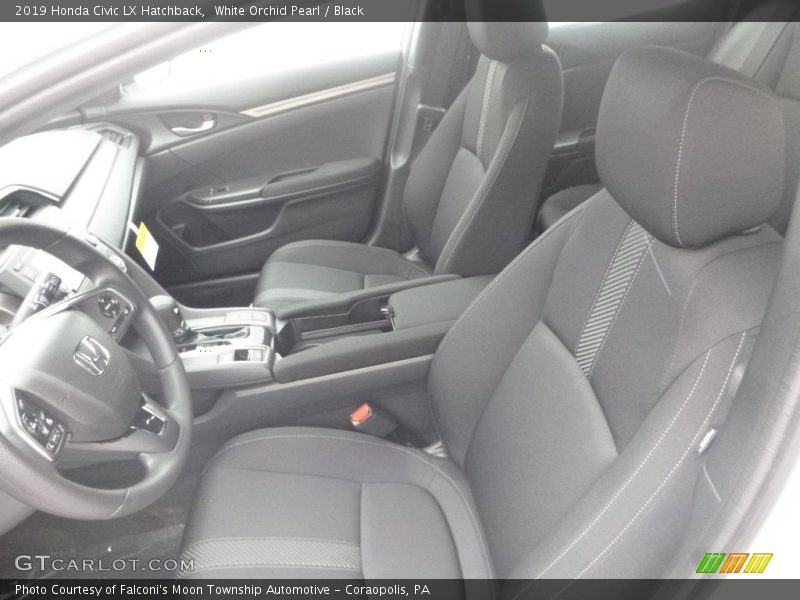 White Orchid Pearl / Black 2019 Honda Civic LX Hatchback