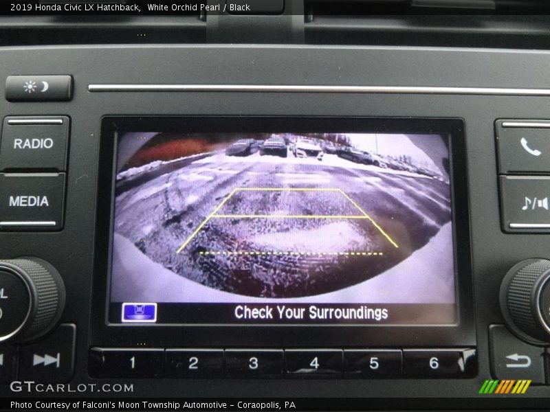 White Orchid Pearl / Black 2019 Honda Civic LX Hatchback